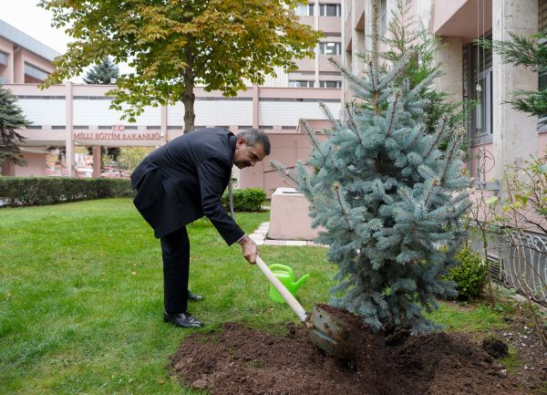 Bakan Tekin, Millî Ağaçlandırma Günü’nde Fidan Dikti