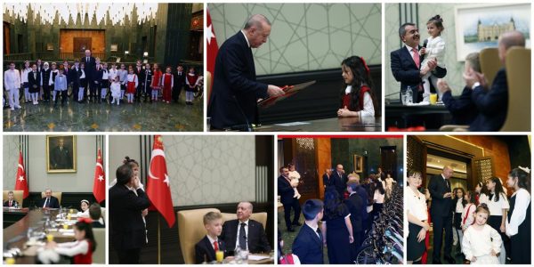Cumhurbaşkanı Erdoğan, Bakan Tekin ve Beraberindeki Çocukları Kabul Etti