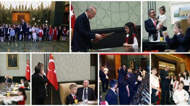 Cumhurbaşkanı Erdoğan, Bakan Tekin ve Beraberindeki Çocukları Kabul Etti